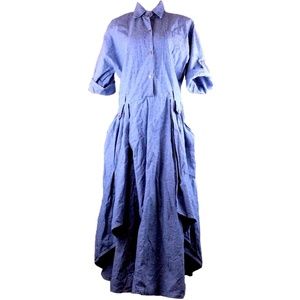 Vintage Chambray JB Too Maxi Dress with Bustle